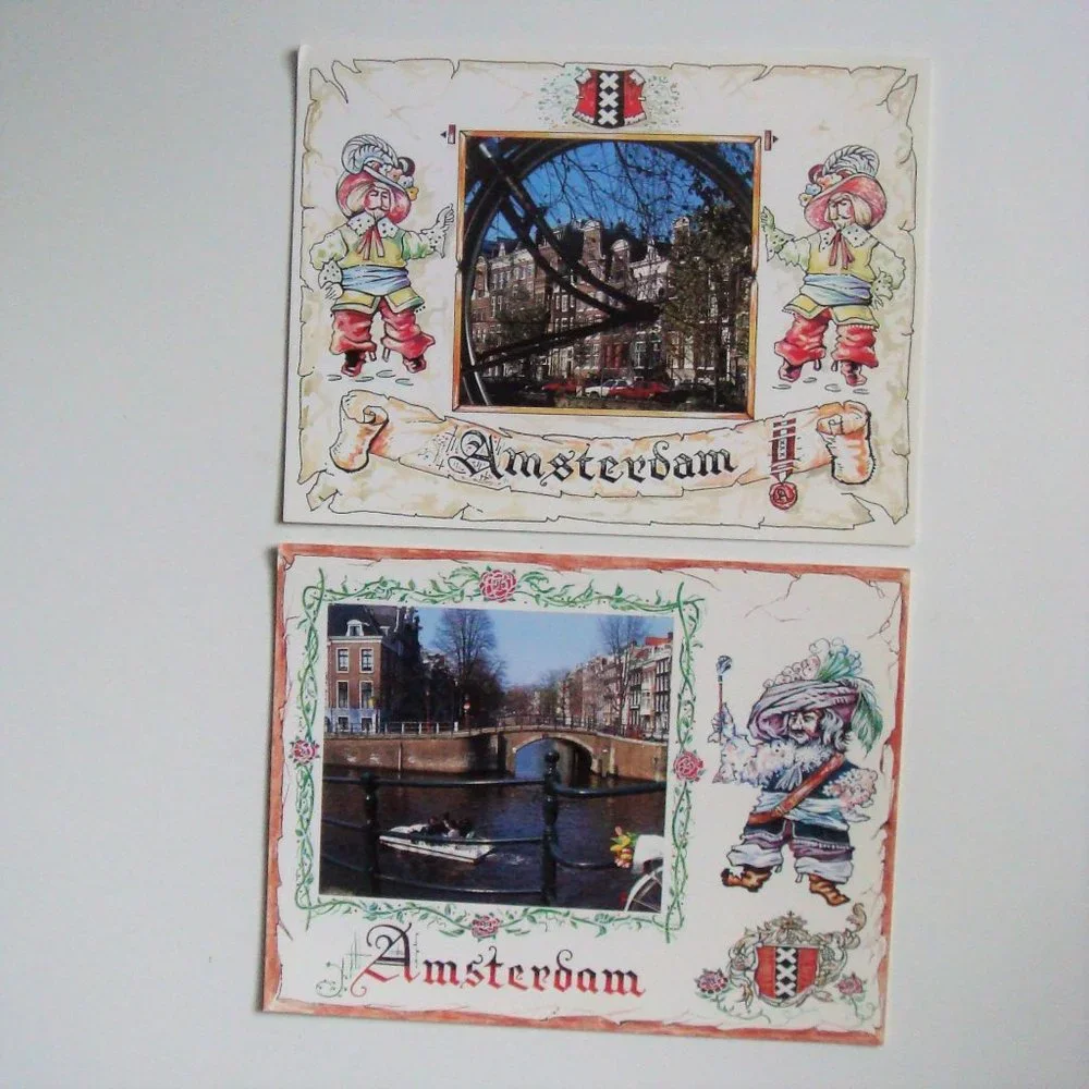 Vintage Set of 6 Dutch Tulips Souvenir Postcards